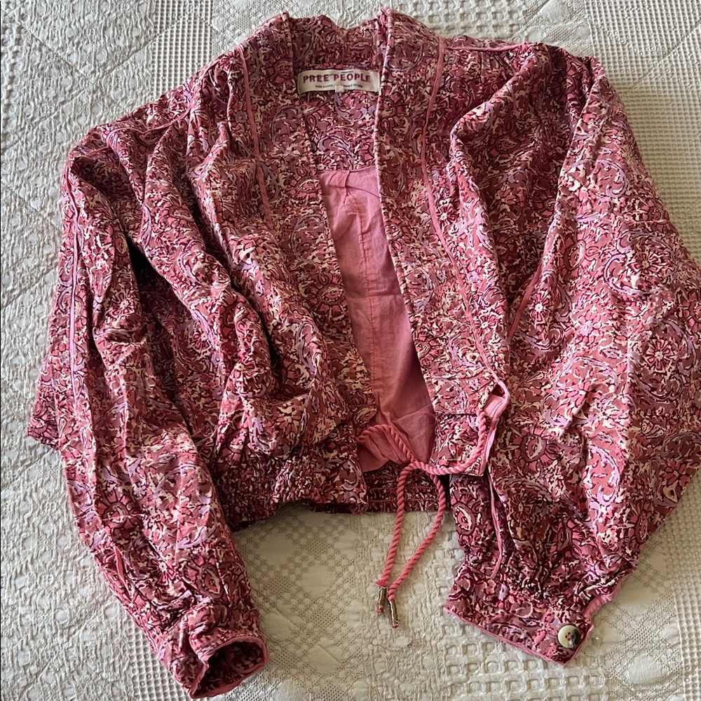 Free People Rosalina Tie Front Jacket